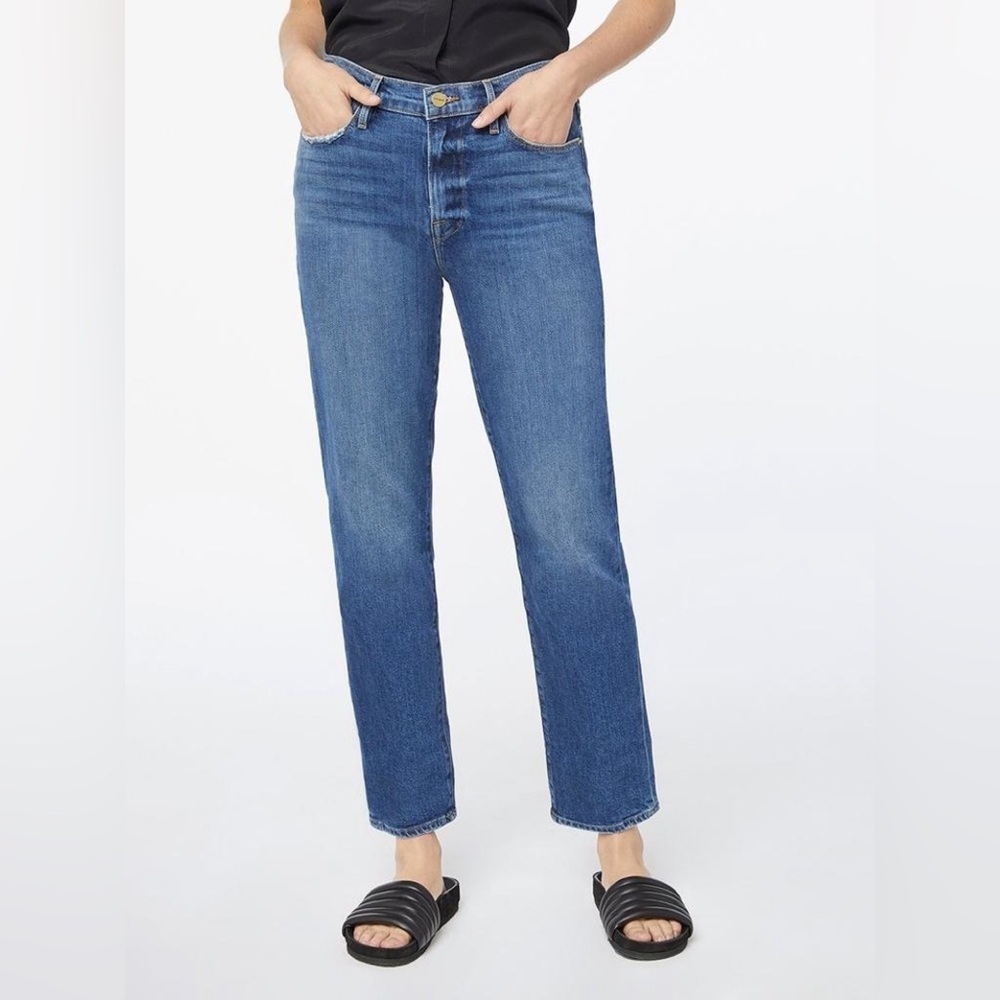 Frame Denim Le High Straight Leg Blue Jeans
